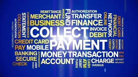 Collect Payment animated word cloud,animation kinetic typography seamless loop. Vídeo Stock 300748508