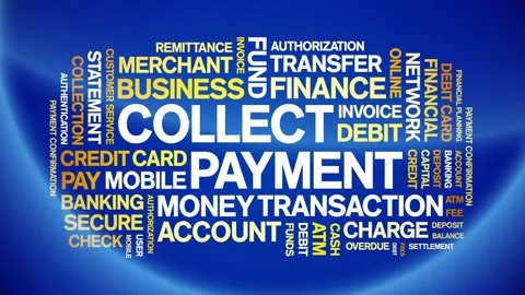 Collect Payment animated word cloud,animation kinetic typography seamless loop. Vídeo Stock 300750485