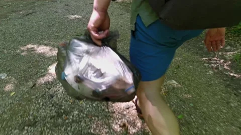 Collect plastic garbage. Stock Footage 162823104