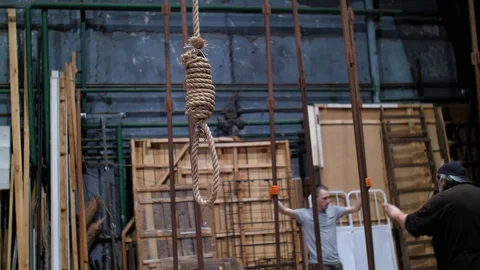 Collect stage decorations Stock Footage 125538688