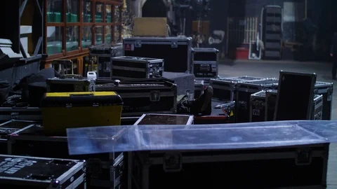 Collect stage decorations Stock Footage 125581154