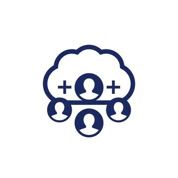 Collect user data in a cloud icon Illustrazione stock