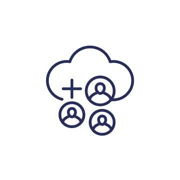 Collect user data in cloud line icon Illustrazione stock