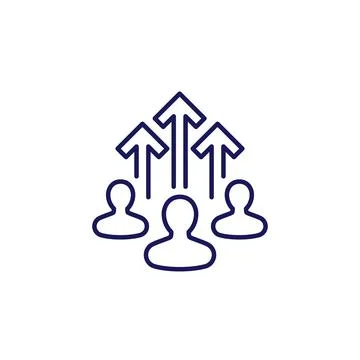 Collect user data icon, line vector Illustrazione stock