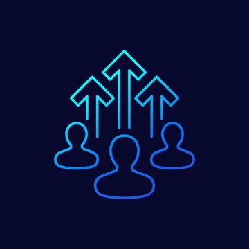Collect user data icon, thin line vector Stock Illustration