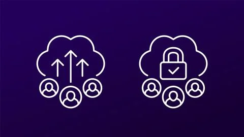 Collect user data icons, line vector Stock Illustration