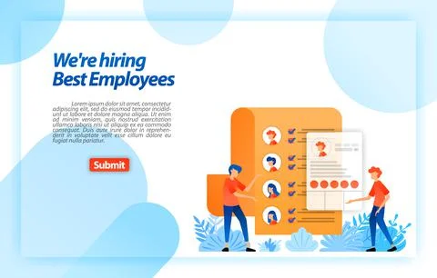 Collect worker personal data or job seeker resumes to recruiting best prospec Stock Illustration