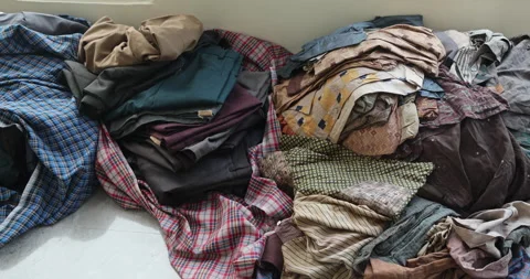 Collected Cloths for Washing Stock Footage 324012373