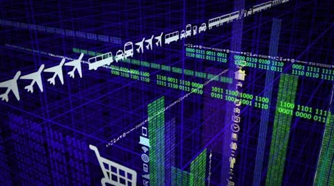 Collected Data City Stock Footage 14614059