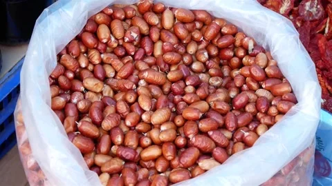 Collected Fresh Dates In A Plastic Bag Stock Footage 195989312