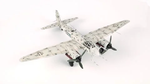 Collected Model of the German Bomber Junkers Ju-88. Video stock 295453970