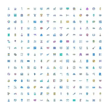 Collecting abstract doodle line vector icons on white background イラスト素材