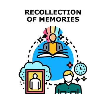 Collecting and recreating memories through learning and personal reflection Stock Illustration