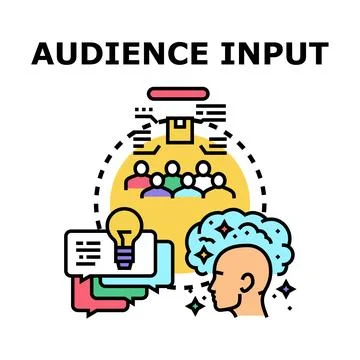 Collecting audience input for problem solving and innovation Stock Illustration