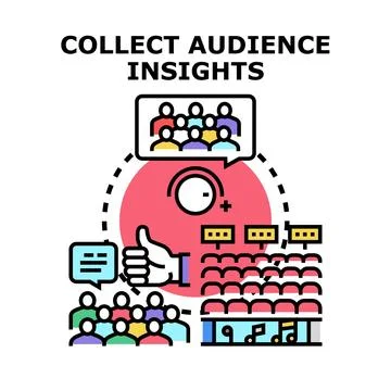 Collecting audience insights for data analysis and feedback Illustrazione stock