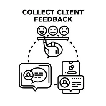 Collecting client feedback for customer satisfaction survey data Stock Illustration