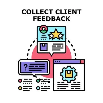 Collecting client feedback for product and service improvement Stock Illustration