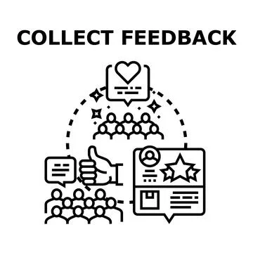 Collecting customer feedback and gathering online reviews イラスト素材