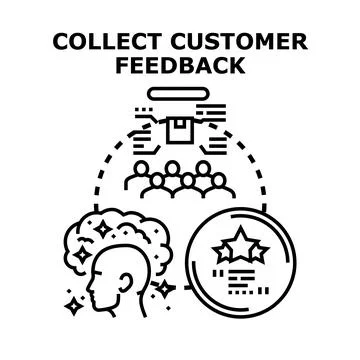 Collecting customer feedback and gathering review data Stock Illustration