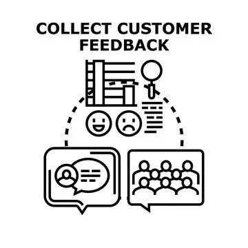 Collecting customer feedback concept evaluating satisfaction data Stock Illustration