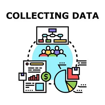 Collecting data for business analysis and strategic planning Stock Illustration