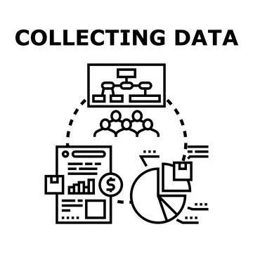 Collecting data for business analysis and strategic planning Stock Illustration