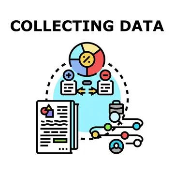Collecting data for business analytics and research purposes Stock Illustration