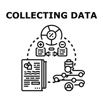 Collecting data for business analytics and research purposes Stockillustratie