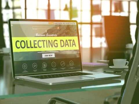 Collecting Data Concept on Laptop Screen Stock Illustration
