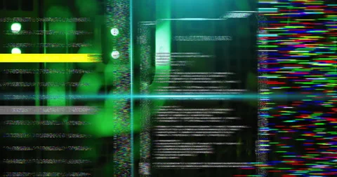 Collecting data text animation over green digital code and interface elements Stock Footage 306507650
