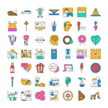 Collecting diverse everyday objects and lifestyle concepts Stock Illustration