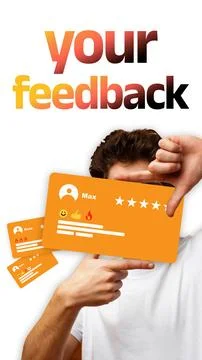 Collecting feedback using review cards to improve services Stock Photos