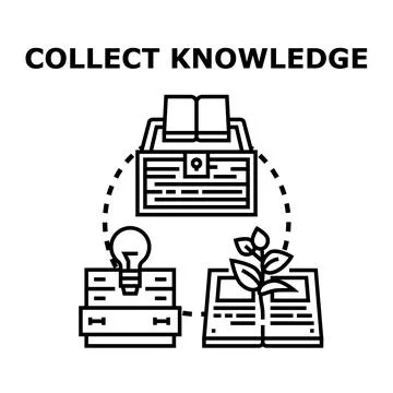 Collecting knowledge, learning, and idea generation process イラスト素材
