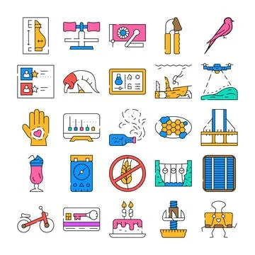 Collecting many everyday objects and abstract concepts Stock Illustration
