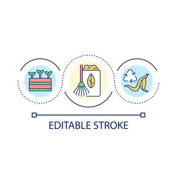 Collecting organic waste loop concept icon Ilustración de archivo
