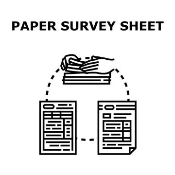 Collecting paper survey sheets for data analysis Stock Illustration