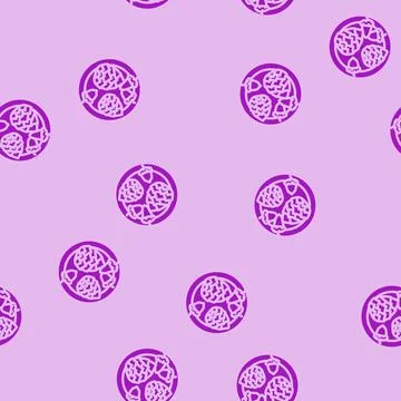 Collecting pinecones acorns glyph vector seamless pattern Stock Illustration