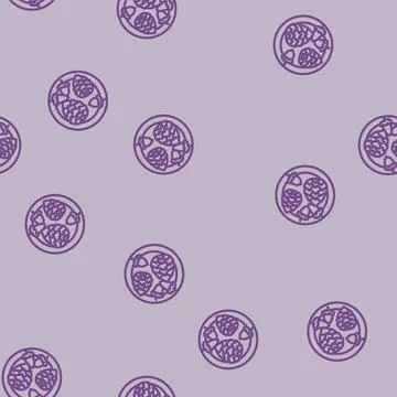 Collecting pinecones acorns line vector seamless pattern Stock Illustration