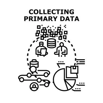 Collecting primary data for research and analysis Stock Illustration