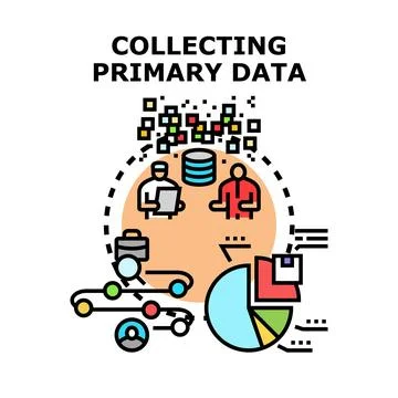 Collecting primary data for research and analysis Stock Illustration