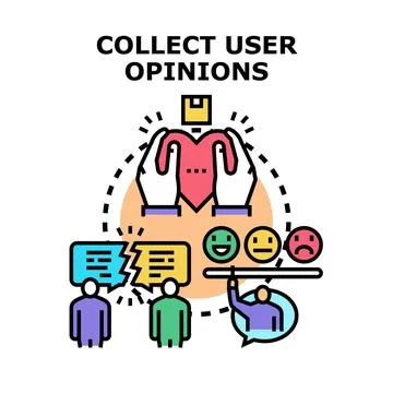 Collecting user feedback and client satisfaction data Illustrazione stock