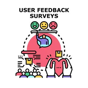 Collecting user feedback for customer satisfaction surveys Illustrazione stock