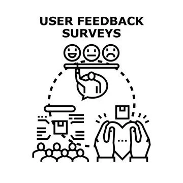 Collecting user feedback for customer satisfaction surveys Illustrazione stock