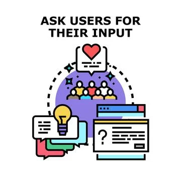 Collecting user input for feedback and ideas Stock Illustration