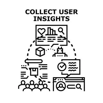 Collecting user insights for data analysis and customer experience improvemen Stock Illustration