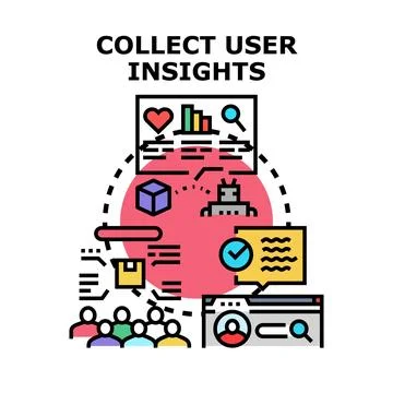 Collecting user insights for data analysis and customer experience improvemen Stock Illustration