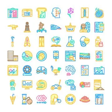 Collecting various icon designs representing diverse concepts Stock Illustration
