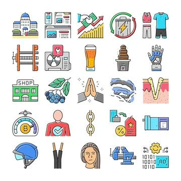 Collecting various icon designs for web concepts Illustrazione stock