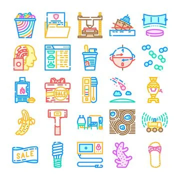 Collecting various industry and technology modern icon set Stock Illustration