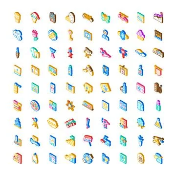 Collecting various isometric 3d objects and symbols vector 스톡 일러스트